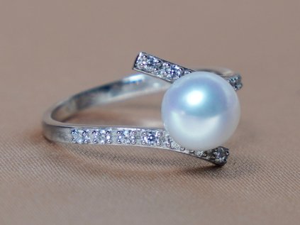 14K arany gyűrű gyönggyel BC029WFR-W