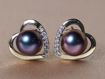 14K arany bedugós fülbevaló édesvízi gyönggyel WW013YE-FB