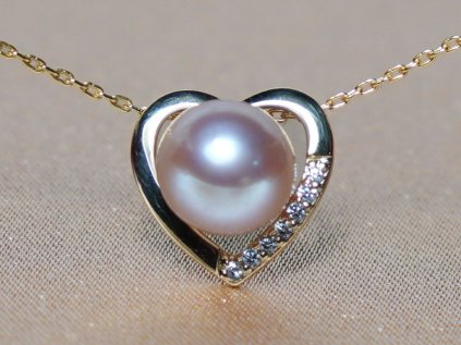 14K arany medál rozsaszin gyönggyel WW011YP FP