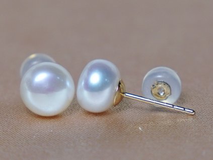 14K arany beszúrós gyöngy fülbevaló – WSE14YG