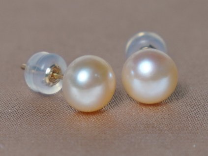 14K arany beszúrós gyöngy fülbevaló – PSE14YG