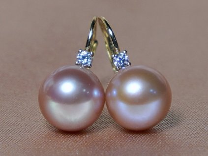 AAA minőségű fehér édesvízi gyöngy arany fülbevaló – BC022YFE P