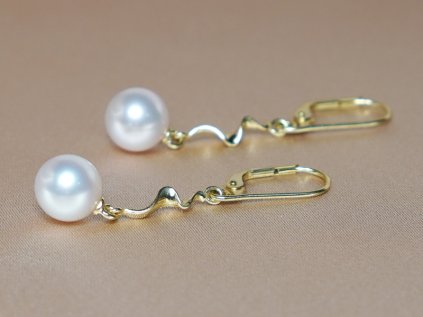 Elegáns arany gyöngy fülbevaló klasszikus kivitelben – FE004wM