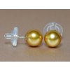 Luxus sárga gyöngy fülbevaló 18 karátos aranyból