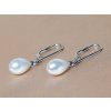 Elegáns csepp alakú fehér édesvízi gyöngy fülbevalók FTwE005wJ