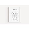 line art pet 2 wood frame basic