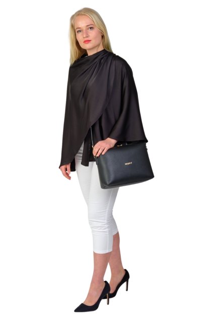 Basic Silk Black  Luxusní splývavý pléd / šaty