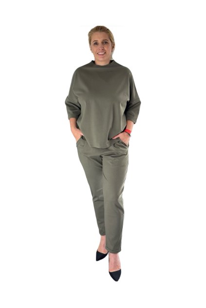 Elegant Long Classic Khaki Set  Elegant trouser set