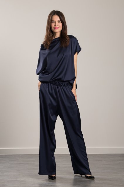 Elegantes Hosenanzug-Set Sara Silk Chrome Elegantes Hosenset
