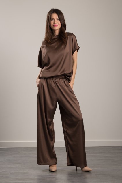 Elegantes Hosen-Set Sara Silk Chocolate Elegantes Hosenset