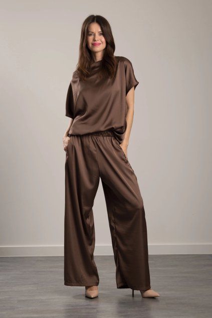 Elegantní top Sara Silk Chocolate (Velikost S/M)