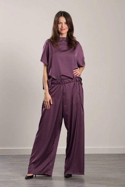 Elegantní top Sara Silk Lilac (Velikost S/M)