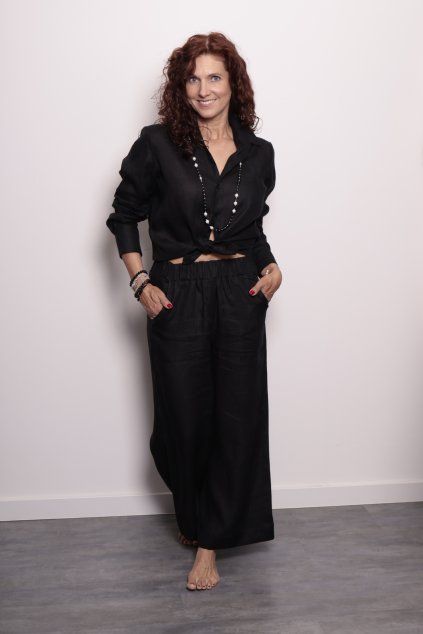 Lněná košile Laura Black