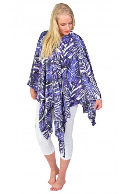 Monstera Purple Luxusní splývavý pléd / šaty