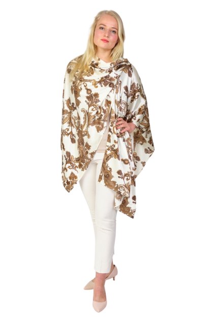 Cashmere White Luxusní splývavý pléd / šaty