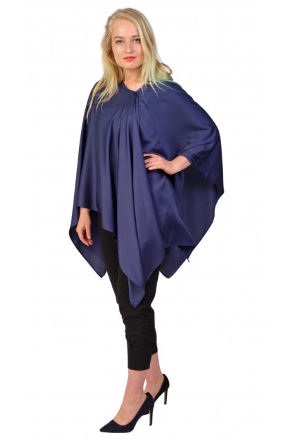 Basic Silk Dark Blue  Luxusní splývavý pléd / šaty