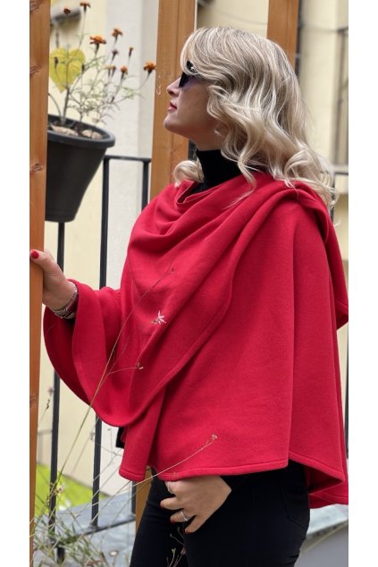 Sweater Basic Red  Elegantní svetrový pléd