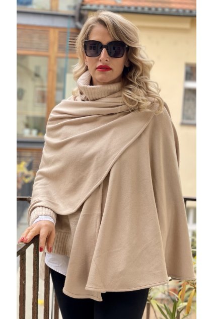 Sweater Basic Beige  Elegantní svetrový pléd