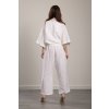 Linen Trousers Romy White 7/8  Maxi shirt in fine linen