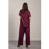 Elegant Trouser Set Sara Silk Burgundy  Elegant trouser set