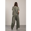 Elegant Trouser Set Sara Silk Olive  Elegant trouser set