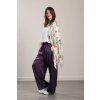Elegantní kalhoty Sara Silk Purple (Velikost S/M)