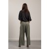 Elegant Sara Silk Olive Trousers  Elegant satin trousers