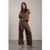 Elegantní kalhoty Sara Silk Chocolate (Velikost XS)