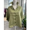 Fresh Linen Khaki Blouse  Linen button-down blouse