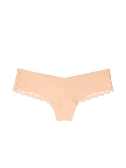 bezšvové tangá victoria's secret s krajkou na zadnom diely broskyňová