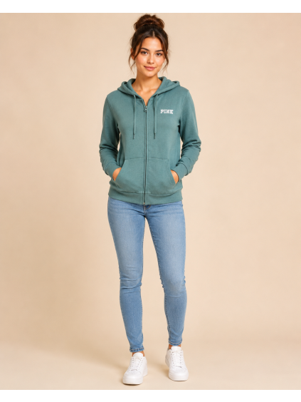Mikina PINK full zip mint