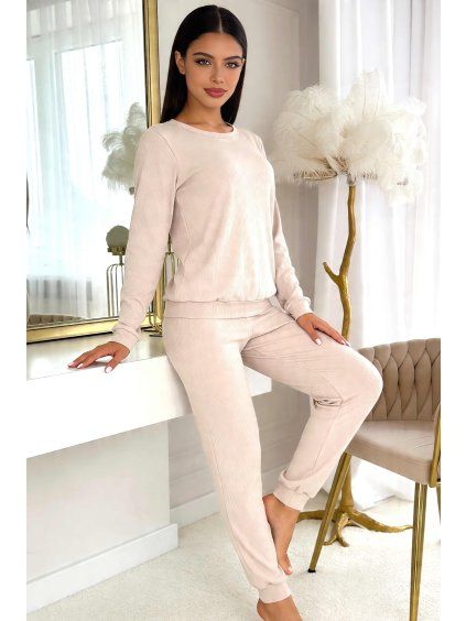 Bavlnené pyžamo DONNA Home Long Beige