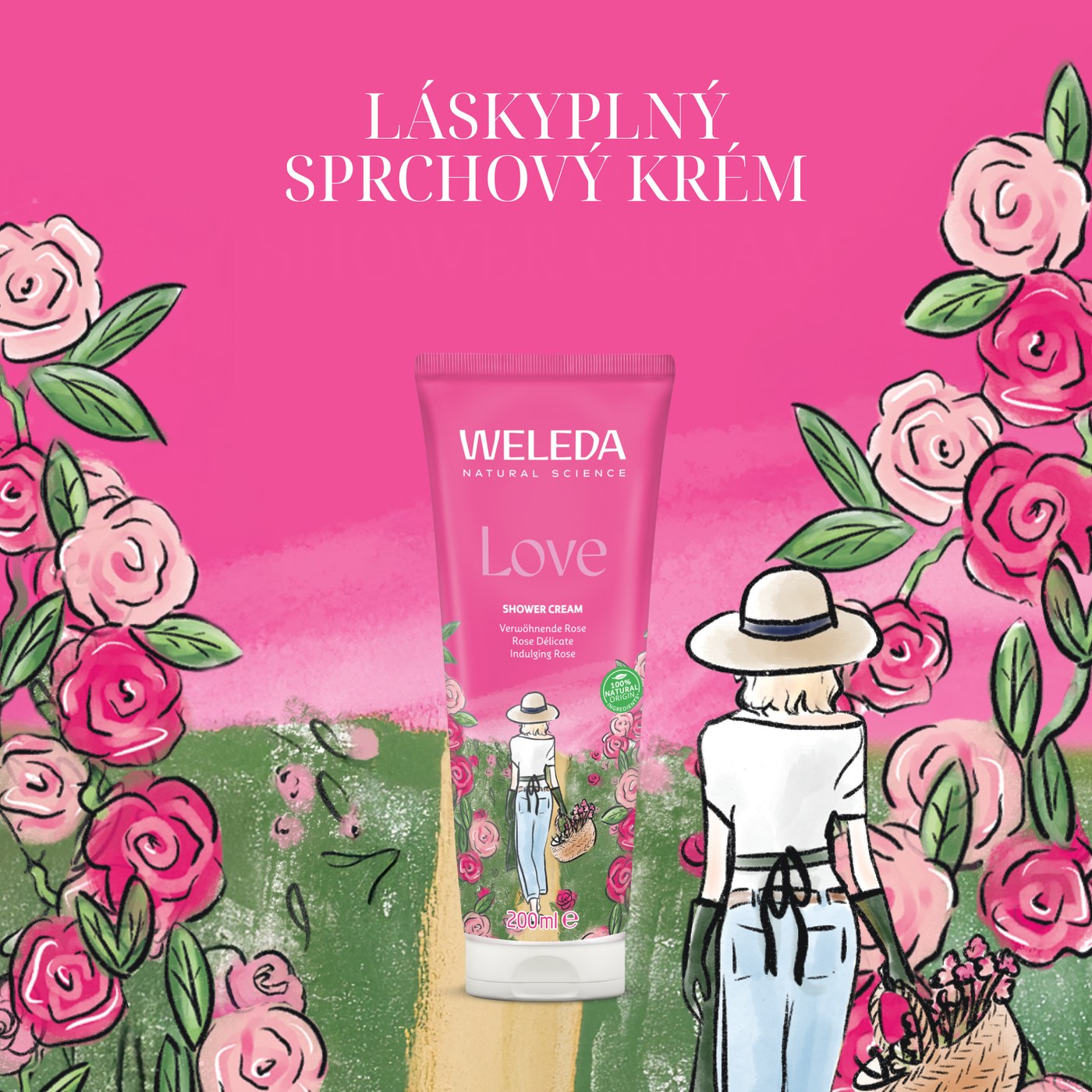 Weleda LOVE růžový sprchový krém 200 ml