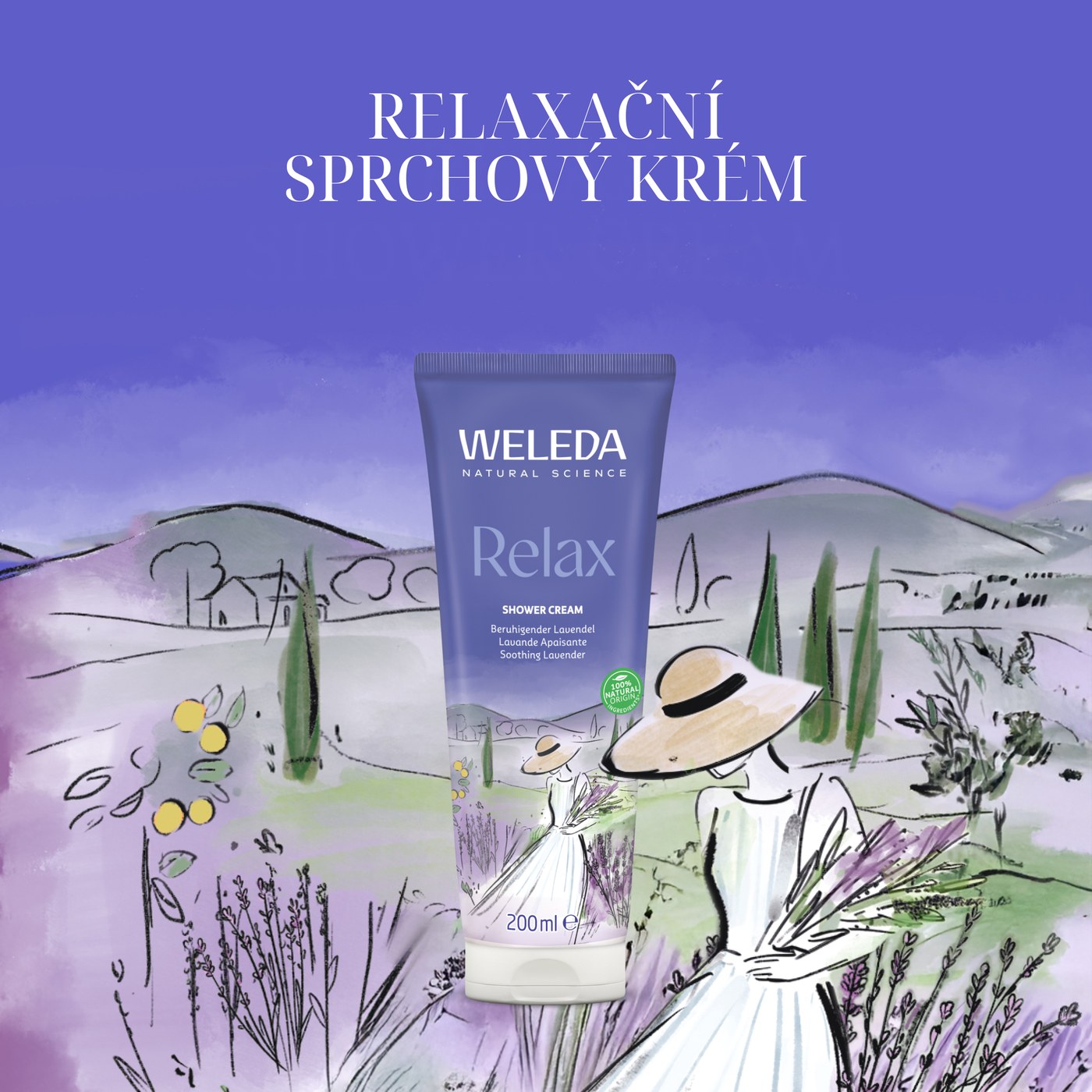 Weleda RELAX levandulový sprchový krém 200 ml