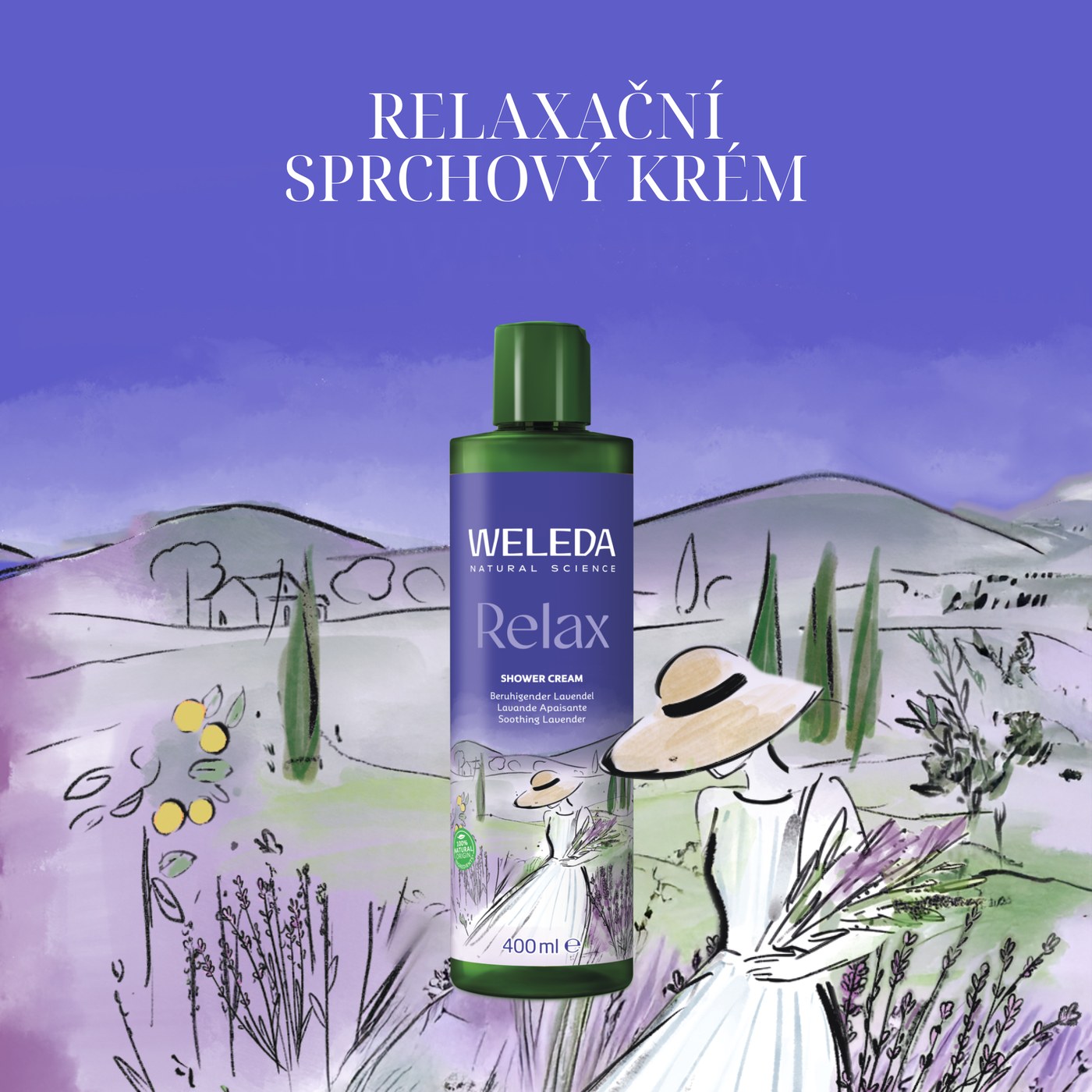 Weleda RELAX levandulový sprchový krém 400 ml