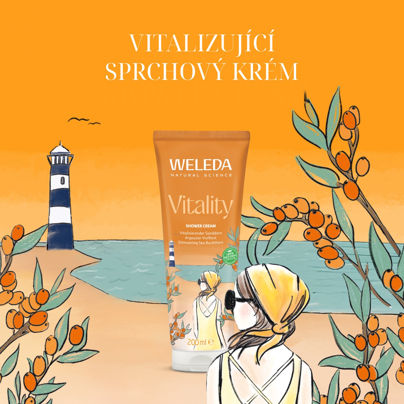 Weleda VITALITY rakytníkový sprchový krém 200 ml