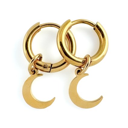Kruhové náušnice z chirurgické oceli Moon