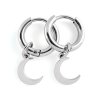Kruhové náušnice z chirurgické oceli Moon - stříbrné