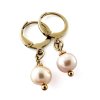 Visací náušnice s růžovou perlou Abra