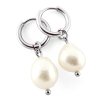 Náušnice kruhy s velkou barokní perlou
