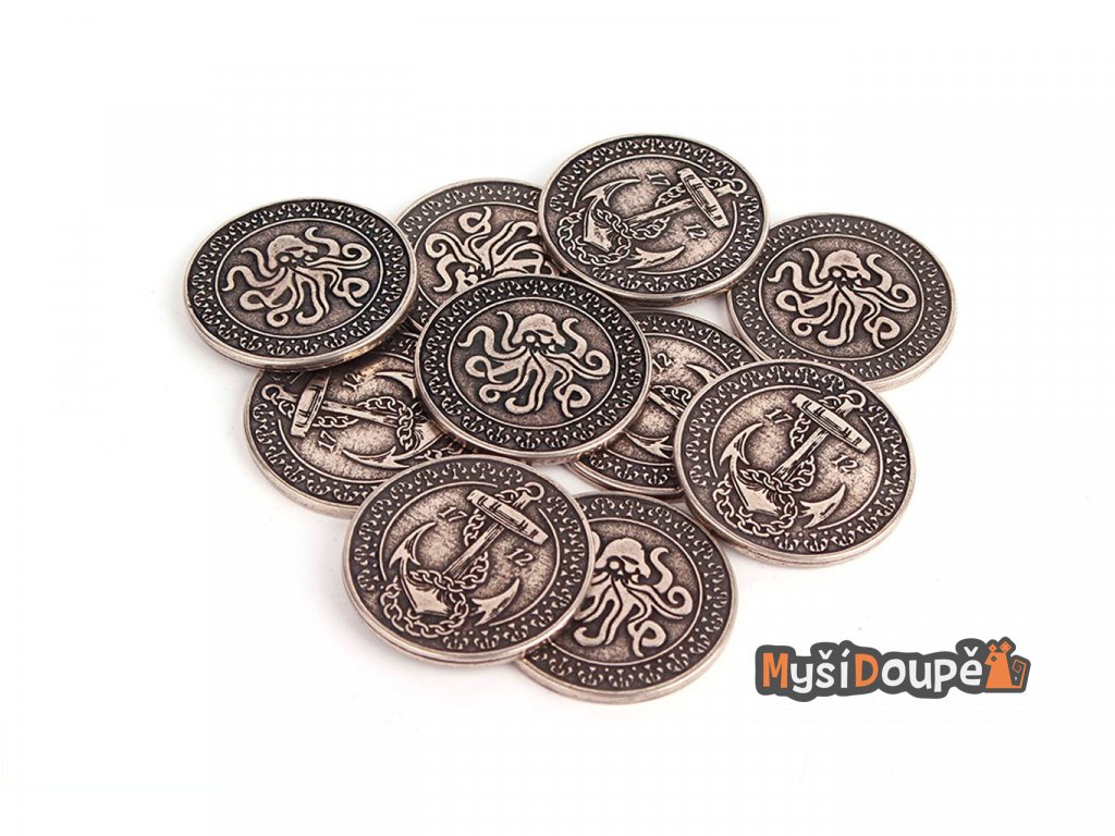 Herní kovové pirátské mince