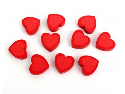 Srdce - Dřevěný žeton (10ks)