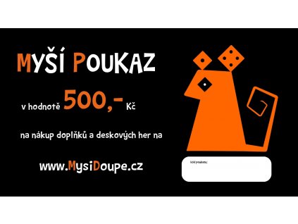 Elektronický dárkový poukaz Mysidoupe.cz na nákup v hodnotě 500kč