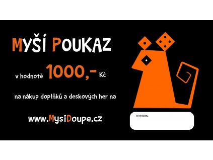 Elektronický dárkový poukaz Mysidoupe.cz na nákup v hodnotě 1000kč