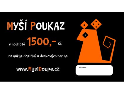 Elektronický dárkový poukaz Mysidoupe.cz na nákup v hodnotě 1500kč