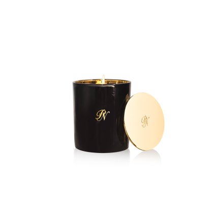 BOUGIE PATCHOULI INTENSE allumée+couvercle
