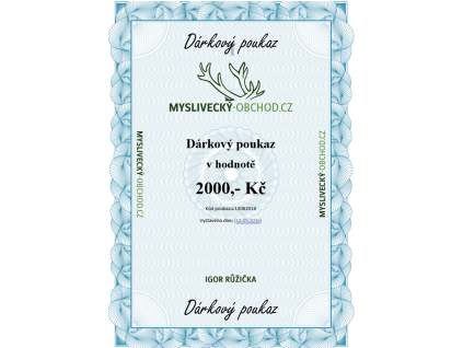Dárkový poukaz v hodnotě 2000,- Kč