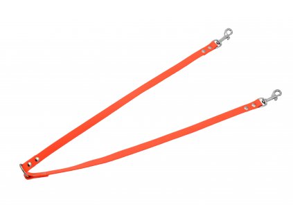 Rozdvojka na dva psy - šíře 16 mm (BIOTHANE) (Barva reflexní oranžová)