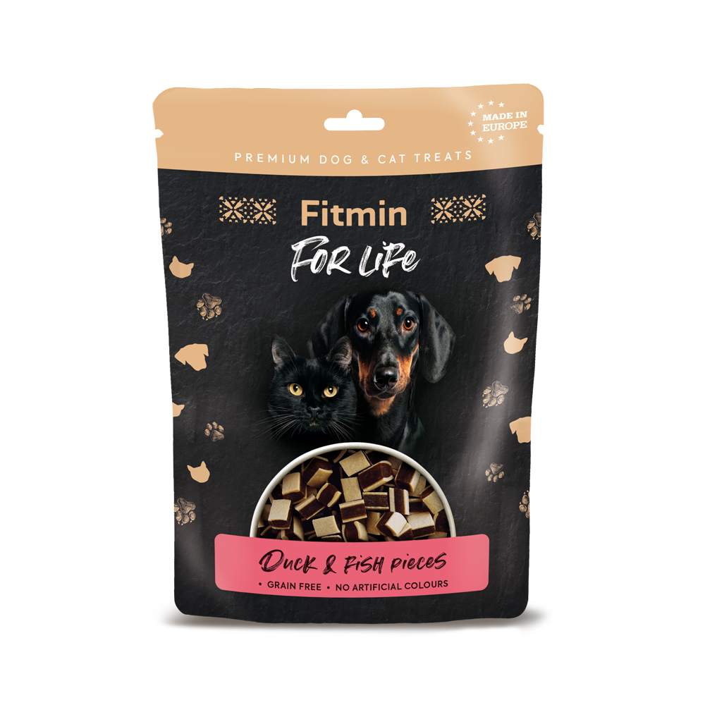 Fitmin For Life Kachní kousky s rybou pro psy a kočky 70 g