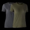 Dámské tričko Deerhunter Basic 2 kusy S (Barva Adventure Green mel/Brown Leaf mel., Velikost 36)